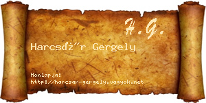 Harcsár Gergely névjegykártya